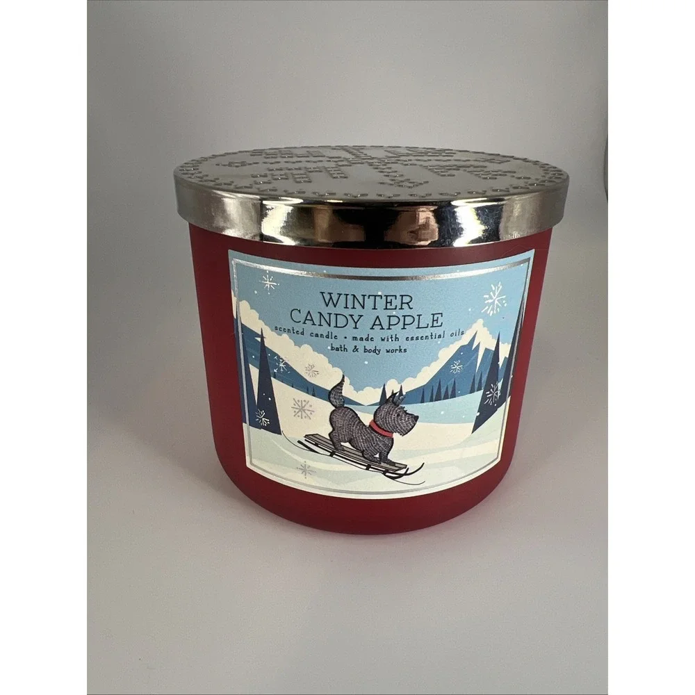 NEW BATH & BODY WORKS‎ WINTER CANDY APPLE 3-WICK SCENTED CANDLE 14.5 OZ